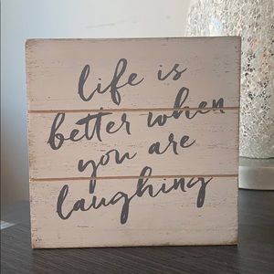 Life is better when you are laughing” room decor